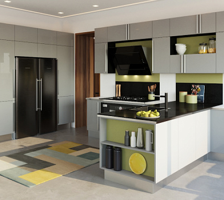 ЭКО массив и шпон в оформлении кухонных фасадов